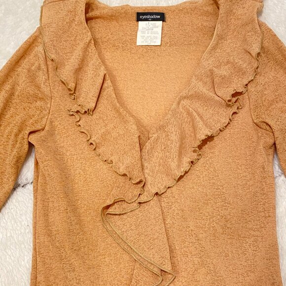 Vintage Eyeshadow Yellow Long Sleeve Ruffle Blouse - Picture 5 of 14